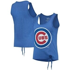 Majestic Threads Chicago Cubs Tank Top‎ Tie Bottom MLB Baseball Blue M NWT